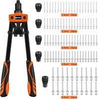 FM1037  HARDELL Rivet Gun Kit, 14" with 100 Pcs Ri