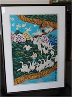 Chinese Farmer Painting (Huxian Region) Signed