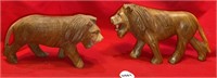 Vintage Wooden Carved Lions