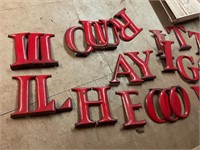 47-antique Red porcelain letters