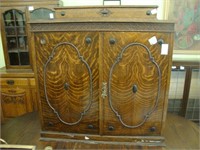Edwardian double door cabinet with clothes press.