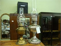 Aladdin oil lamp along with another.