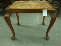 Queen Anne mahogany cane seat bench.
