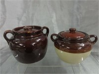 Brown Ware Lidded Bean Pots