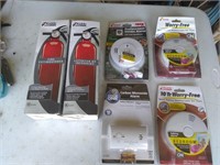 Fire extinguishers, smoke detectors, carbon