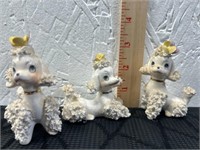 Set of 3 Vintage Spaghetti Poodle Figurines