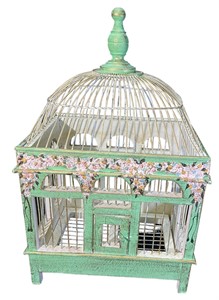 Hand Painted Wooden  Birdcage