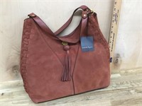 Rust color leather ladies handbag new