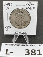 Silver Walking Liberty Half Dollar 1941-P