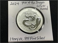 2024 Year of the Dragon Silver Round