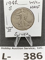 Silver Walking Liberty Half Dollar 1942-S