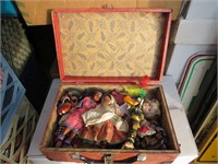 Old Suitcase Full Dolls International Collection