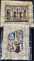 Signed Vintage Papyrus Egyptian Daily Life Scenes