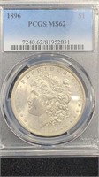 1896 PCGS MS62 Silver Morgan Dollar