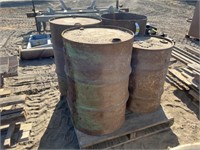 Pallet of Metal Barrels
