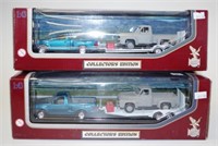 Two Yat Ming Road Legends model cars & trailers