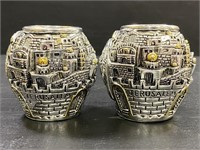 Judaica Shabbat Old Jerusalem City Candle Holders