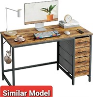 Computer Desk with 4 Fabric  Drawers, Wooden Table