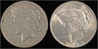 1922 & 1923 CIRC PEACE DOLLARS