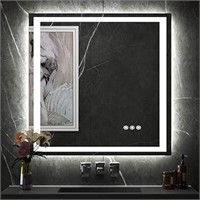 Led Bathroom Mirror With Front And Backlit,36x36