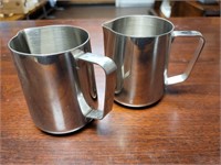 Stainless steel milk pitcher set of 2 6 inches