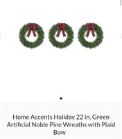 Home Accents Holiday Faux Pine Wreaths (3-pack)