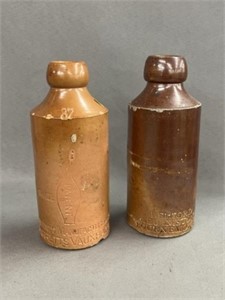 (2) European Stoneware Bottles