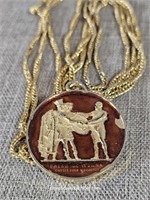 Trifari Gold Tone Necklace w Large Pendant