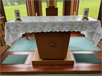 Oak Finished Altar (153 cm W x 95 cm H x 69 cm D)