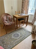 Extending Table, Dining Chair, Rattan Chair & Rug