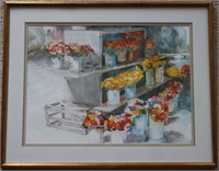Signed & Numbered Flower Market Scene Print