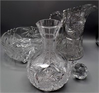 Cut Glass Leaded Crystal Pitcher Decanter Bowl