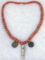 Egyptian Ushabti Pendant & Greek Coin Necklace.