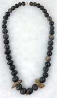 Old African Clay Bead Necklace.