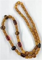 Necklace Made of Amber and Copal Beads.