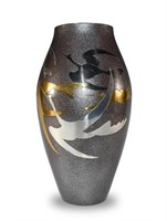 Japanese Mixed Metal Vase with Cranes