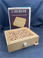 Wooden Labyrinth Maze Game Of Skill Vintage 1960's