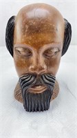 8in signed Old Vintage Hand Carved Wooden Figure