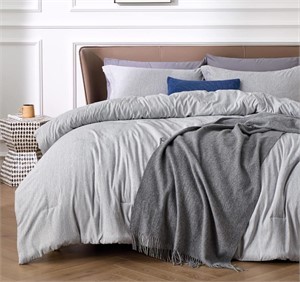 $46 (K) Comforter Set Grey 3 Pcs