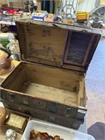 Antique small steamer trunk