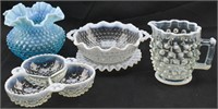 5 Hobnail Glass Objects