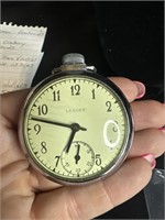 Vintage Leader pocket watch running at inventory
