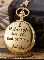 I Love You to the End of Time pocket watch gold