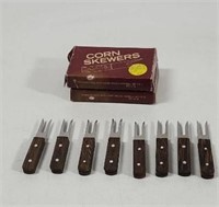 MCM Corn skewers wood handles 2 sets of 8