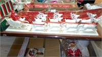 Vintage plastic santa sleigh & reindeer decoration