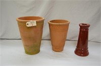 Tall Terra Cotta Pots & 12" Gazing Ball Stand