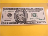 Crisp UNC $20 Bill 1996