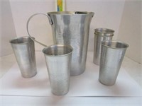 Aluminun water pitcher & glasses