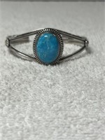 STERLING SILVER AND TURQUOISE NATIVE AMERICAN