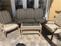 Aluminum patio Set. 2 Chairs, Couch & Table
